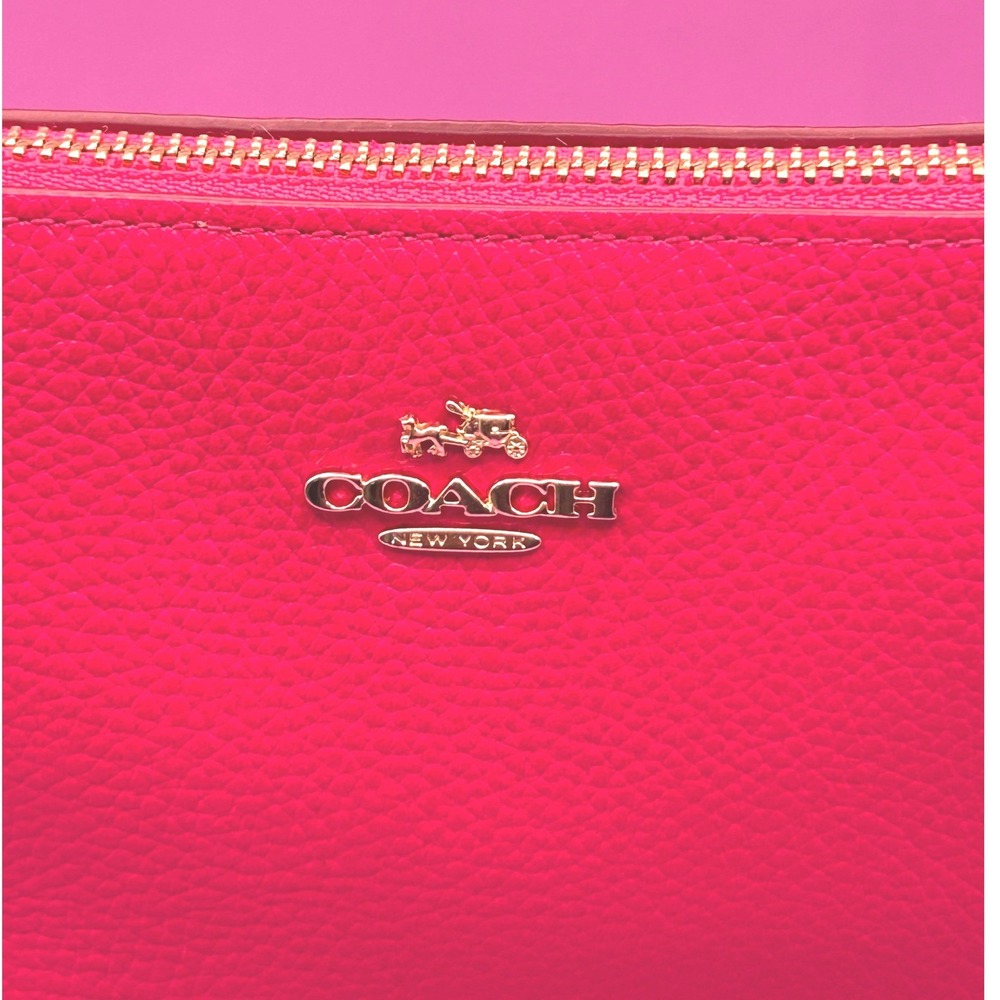 Coach Nolita 19 Hot Pink Pebbled Leather Wristlet Gold Chain Bag - Picture 12 of 12